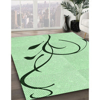 Patterned Mint Green Rug, pat1816grn