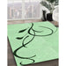 Patterned Mint Green Rug in Family Room, pat1816grn