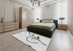 Patterned Platinum Gray Rug in a Bedroom, pat1816gry