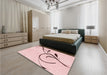 Round Machine Washable Transitional Pink Rug in a Office, wshpat1816rd