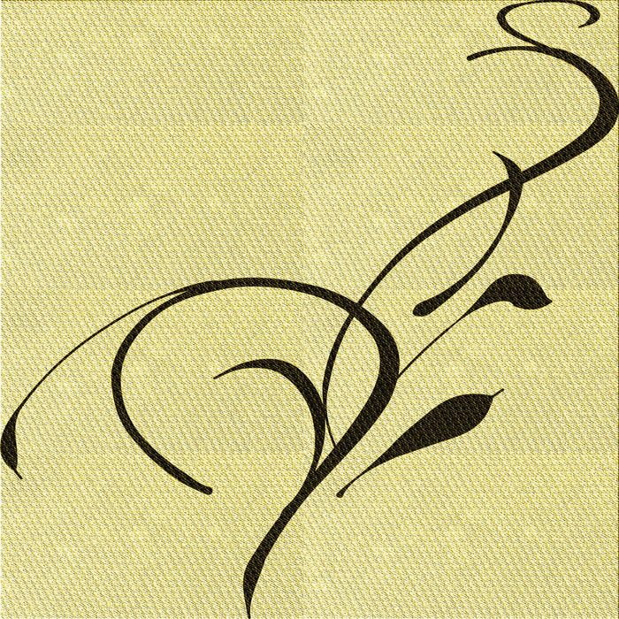 Round Patterned Yellow Rug, pat1816yw