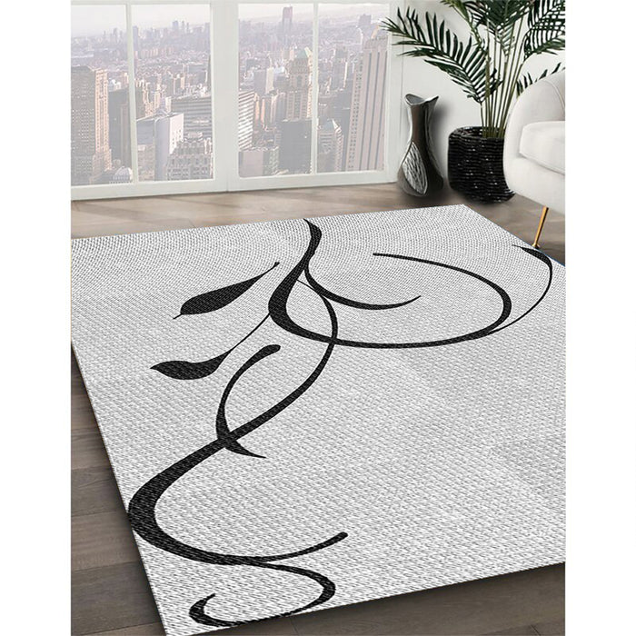 Patterned Off-White Novelty Rug in Family Room, pat1816