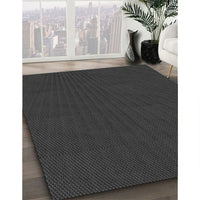 Patterned Charcoal Black Rug, pat1817gry