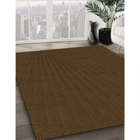 Patterned Dark Bronze Brown Rug, pat1817org