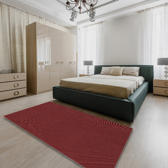 Patterned Maroon Red Rug in a Bedroom, pat1817rd