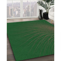 Patterned Dark Forest Green Rug, pat1818grn