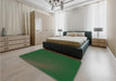 Patterned Dark Forest Green Rug in a Bedroom, pat1818grn