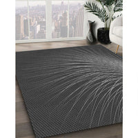 Patterned Charcoal Black Rug, pat1818gry