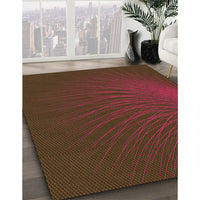 Patterned Dark Bronze Brown Rug, pat1818org