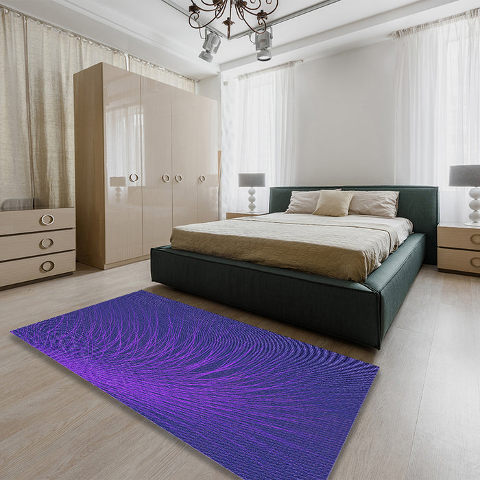 Patterned Amethyst Purple Rug in a Bedroom, pat1818pur