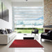 Square Patterned Red Rug in a Living Room, pat1818rd