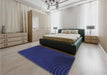 Patterned Sapphire Blue Rug in a Bedroom, pat1819blu