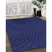 Patterned Sapphire Blue Rug in Family Room, pat1819blu