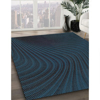 Patterned Black Novelty Rug, pat1819