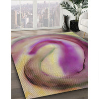 Patterned Dark Raspberry Purple Novelty Rug, pat181