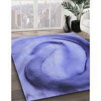 Patterned Denim Blue Rug, pat182blu