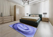 Patterned Denim Blue Rug in a Bedroom, pat182blu