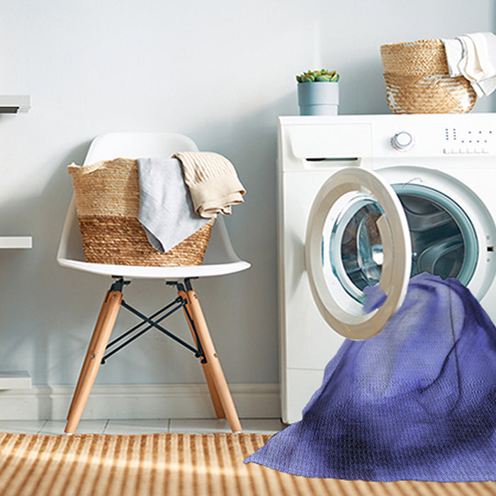 Machine Washable Transitional Denim Blue Rug in a Washing Machine, wshpat182blu