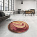 Round Patterned Orange Rug in a Office, pat182brn