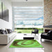 Square Patterned Green Rug in a Living Room, pat182grn