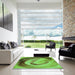 Machine Washable Transitional Green Rug in a Kitchen, wshpat182grn