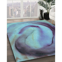 Patterned Azure Blue Rug, pat182lblu