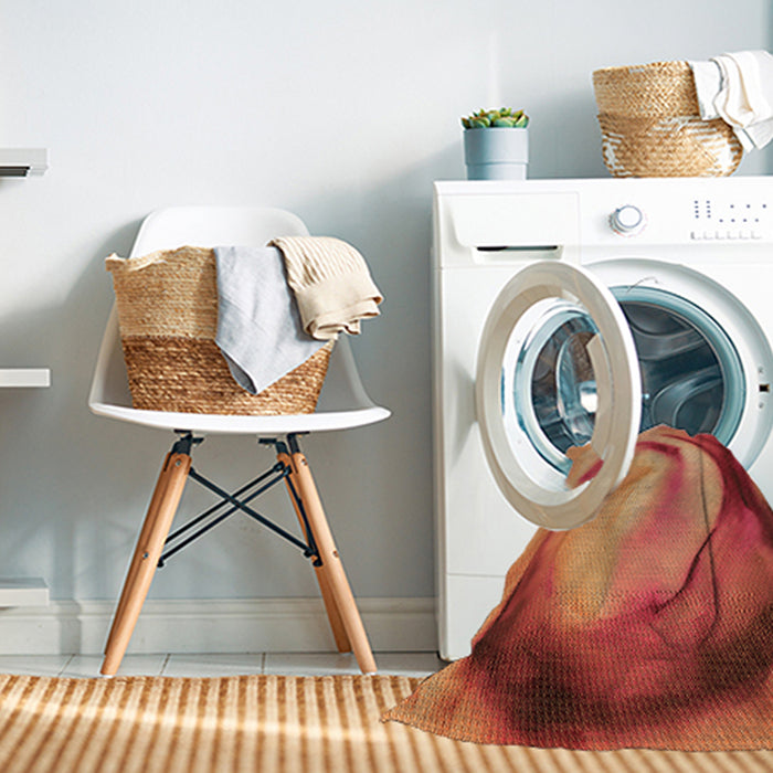 Machine Washable Transitional Orange Rug in a Washing Machine, wshpat182org