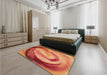 Patterned Orange Rug in a Bedroom, pat182org