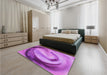 Patterned Violet Purple Rug in a Bedroom, pat182pur