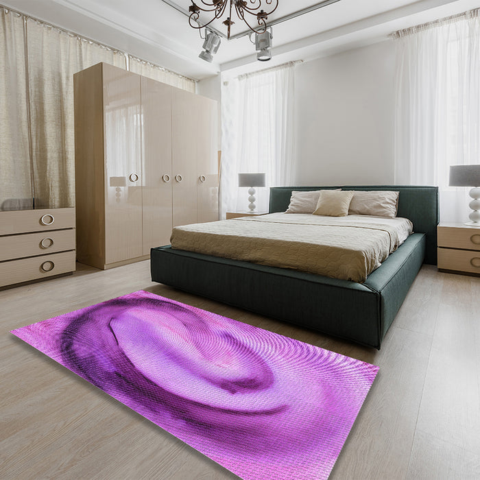 Patterned Violet Purple Rug in a Bedroom, pat182pur