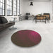 Round Patterned Sepia Brown Rug in a Office, pat1820brn