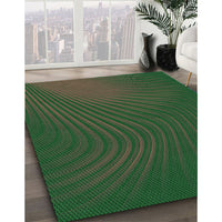 Patterned Dark Forest Green Rug, pat1820grn