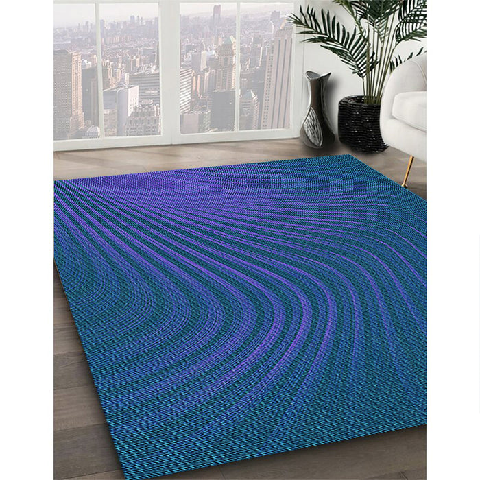 Machine Washable Transitional Bright Navy Blue Rug in a Family Room, wshpat1820lblu