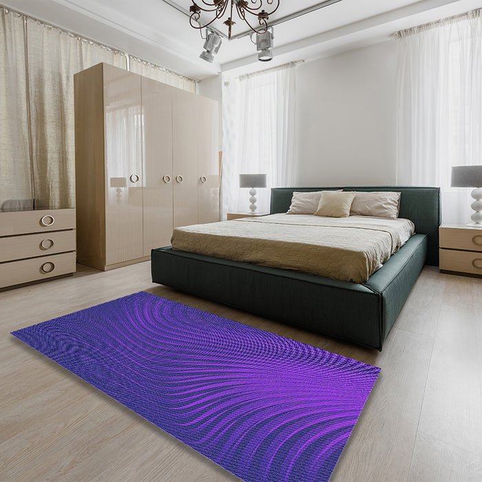 Patterned Purple Plum Purple Rug in a Bedroom, pat1820pur