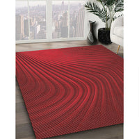 Patterned Cranberry Red Rug, pat1820rd