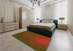 Patterned Dark Bronze Brown Rug in a Bedroom, pat1820yw