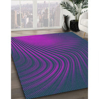 Patterned Bright Purple Novelty Rug, pat1820