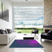 Square Machine Washable Transitional Bright Purple Rug in a Living Room, wshpat1820