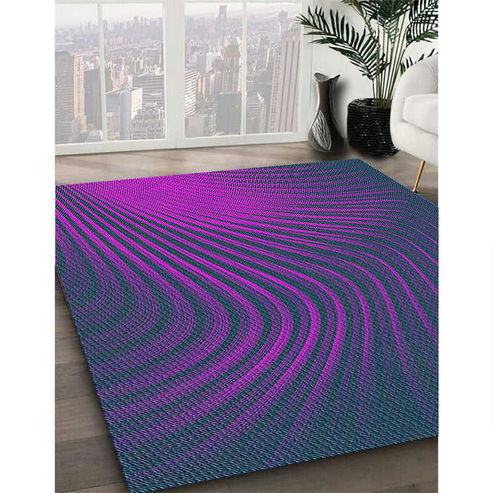 Patterned Bright Purple Novelty Rug in Family Room, pat1820