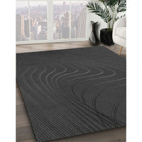 Patterned Charcoal Black Rug, pat1821gry