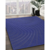 Patterned Denim Dark Blue Rug, pat1822blu