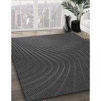 Patterned Charcoal Black Rug, pat1822gry