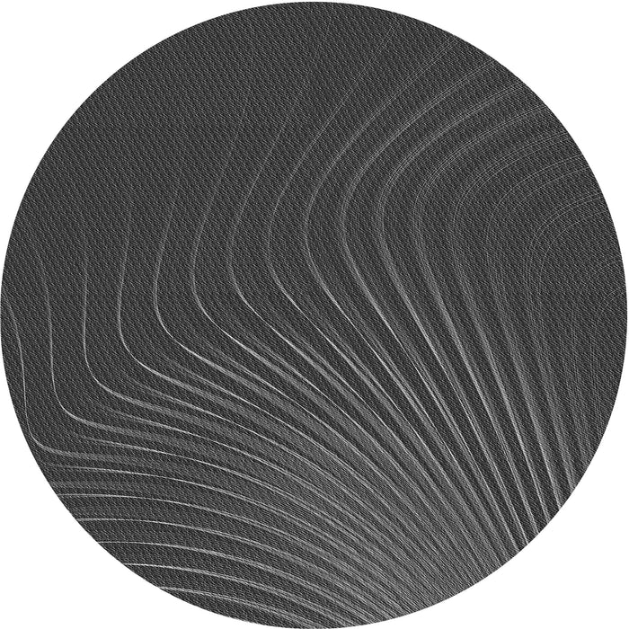 Square Patterned Charcoal Black Rug, pat1822gry