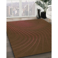 Patterned Mahogany Brown Rug, pat1822org