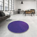 Round Patterned Bright Purple Rug in a Office, pat1822pur