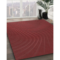 Patterned Cranberry Red Rug, pat1822rd