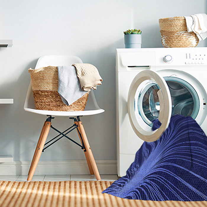 Machine Washable Transitional Denim Dark Blue Rug in a Washing Machine, wshpat1823blu