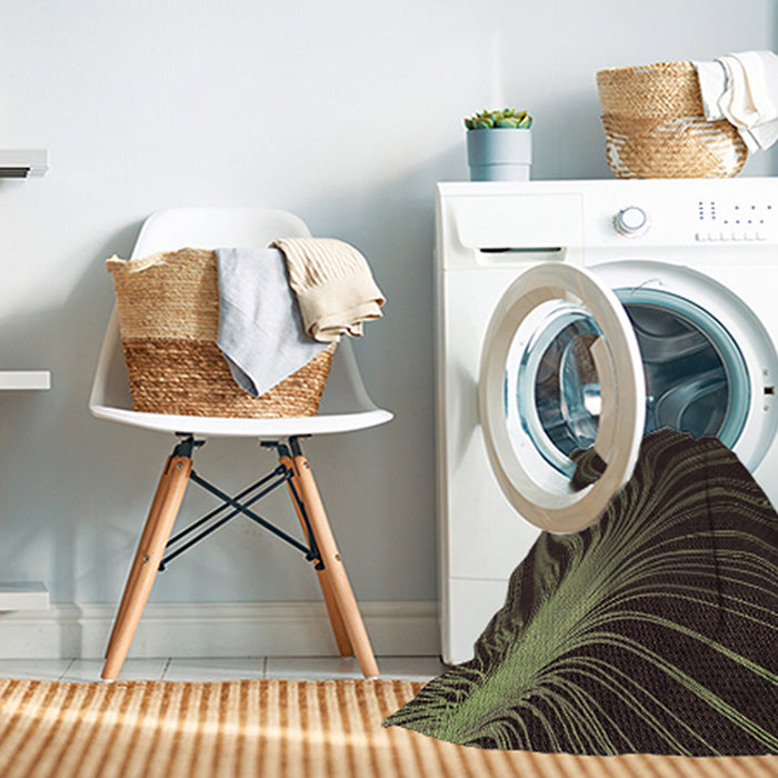 Machine Washable Transitional Midnight Gray Rug in a Washing Machine, wshpat1823brn