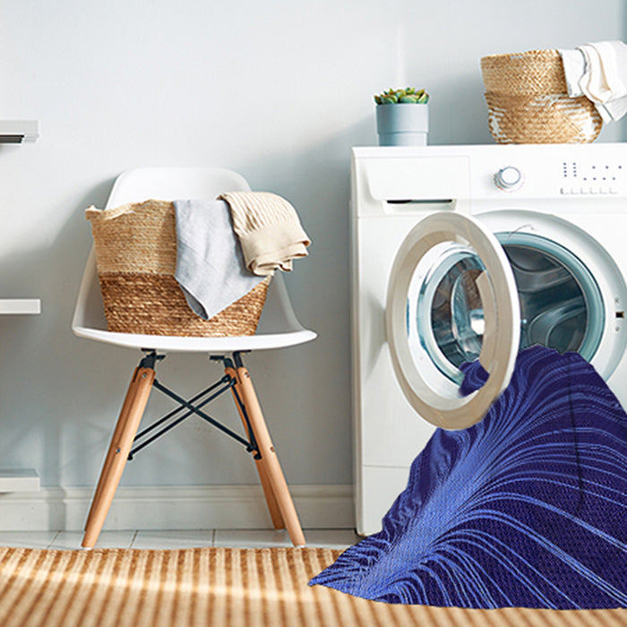 Machine Washable Transitional Denim Dark Blue Rug in a Washing Machine, wshpat1823pur