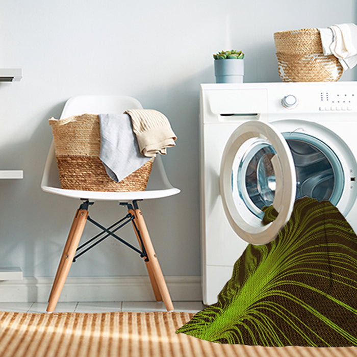 Machine Washable Transitional Black Brown Rug in a Washing Machine, wshpat1823yw